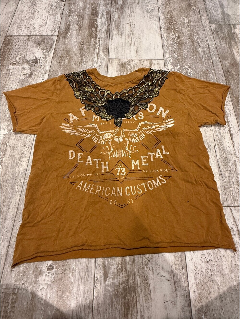Affliction Death Metal American Customs Lace Graphic Tee